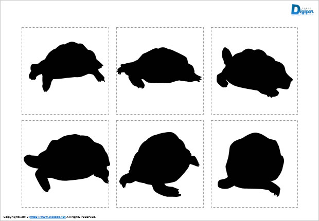 歩いているカメのシルエット パワーポイント フリー素材 無料素材のdigipot