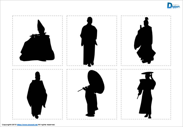 昔の衣装の人物のシルエット パワーポイント フリー素材 無料素材のdigipot