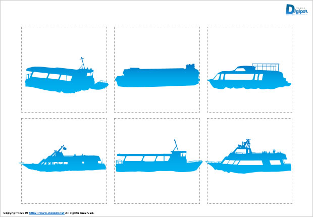 観光船のシルエット画像