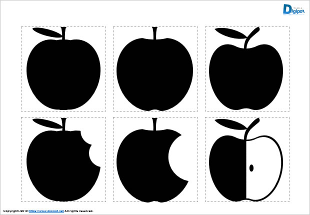 りんごのシルエット パワーポイント フリー素材 無料素材のdigipot