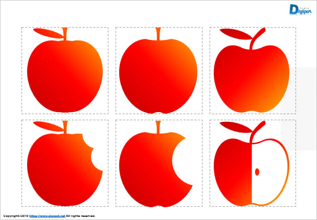 りんごのシルエット画像