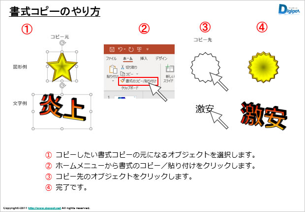 書式コピーのやり方の説明画像