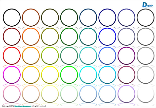 カラー縁円形パーツ素材画像
