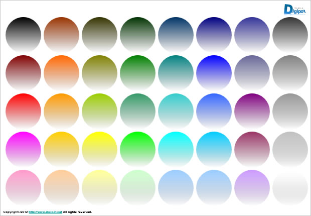 グラデーション円形パーツ素材画像