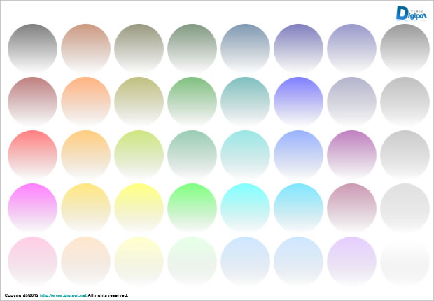 グラデーション円形パーツ素材画像2