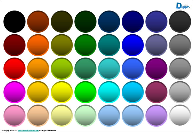 立体風円形パーツ素材画像