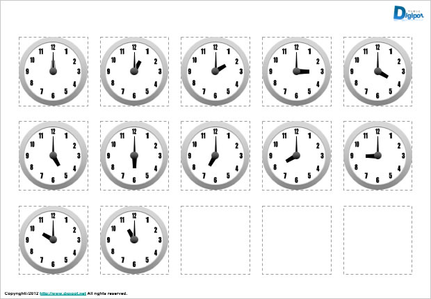 時間表示する時計のイラスト パワーポイント フリー素材 無料素材のdigipot