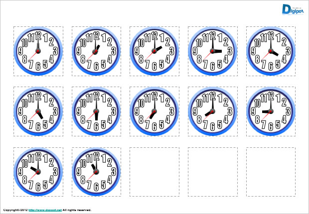 時間表示する時計のイラスト パワーポイント フリー素材 無料素材のdigipot