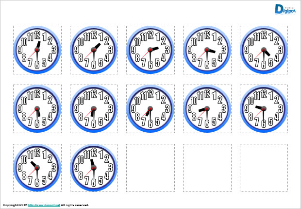時間表示する時計のイラスト パワーポイント フリー素材 無料素材のdigipot