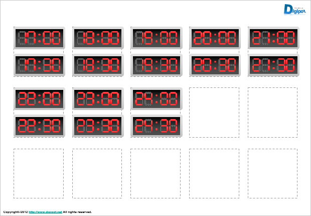 時間表示するデジタル時計のイラスト画像2