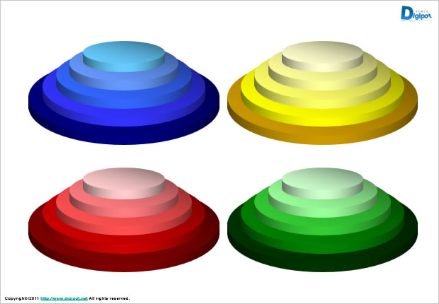 積み上げピラミッド五段図テンプレート画像