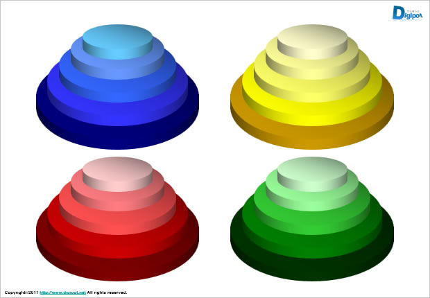 積み上げピラミッド五段図テンプレート画像