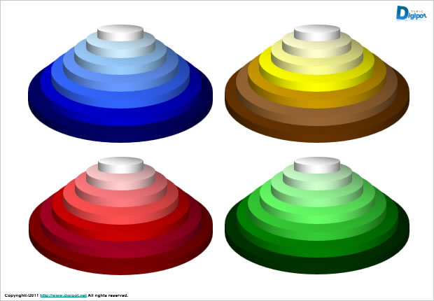 積み上げピラミッド七段図テンプレート画像