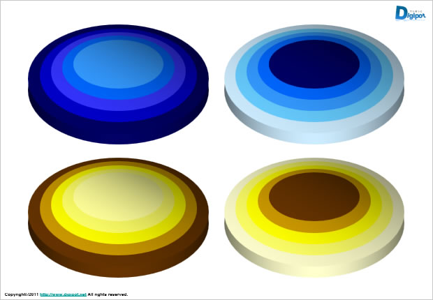 五階層円形図テンプレート画像