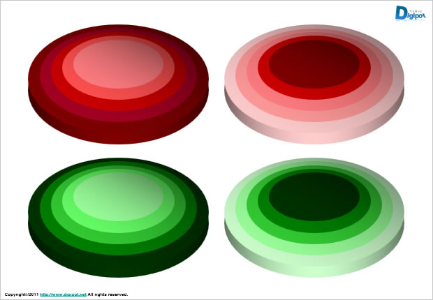 五階層円形図テンプレート画像