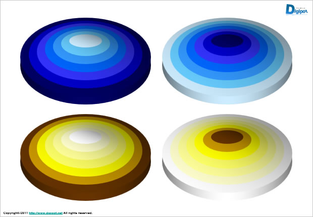 七階層円形図テンプレート画像