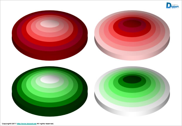 七階層円形図テンプレート画像