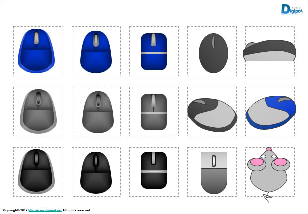 マウスとマウスの動きのイラスト パワーポイント フリー素材 無料素材のdigipot