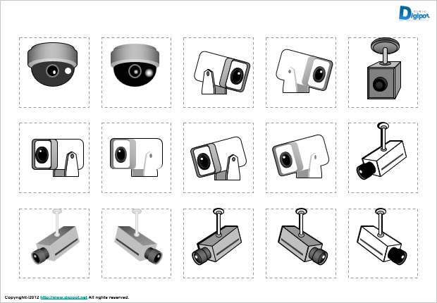 監視カメラ 防犯カメラのイラスト パワーポイント Png形式画像 エクセル フリー素材 無料素材のdigipot