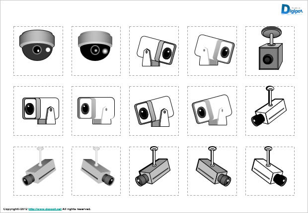 監視カメラ、防犯カメラのイラスト画像2