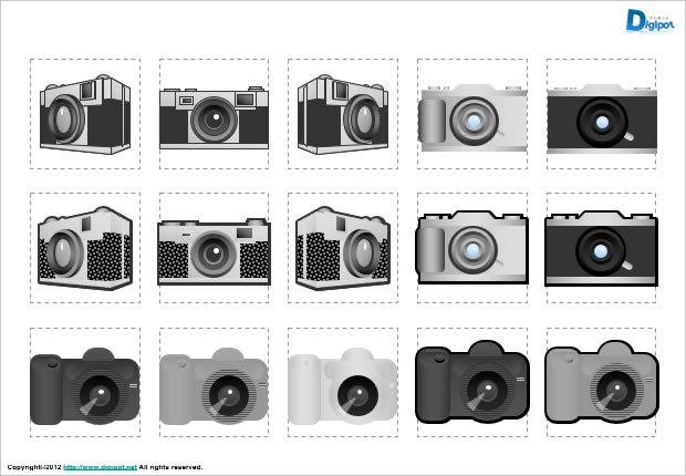 カメラ デジカメ 一眼レフのイラスト パワーポイント フリー素材 無料素材のdigipot
