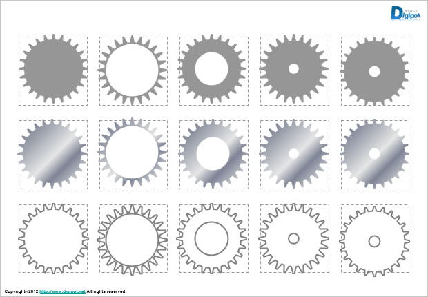 歯車 ギアのイラスト パワーポイント フリー素材 無料素材のdigipot