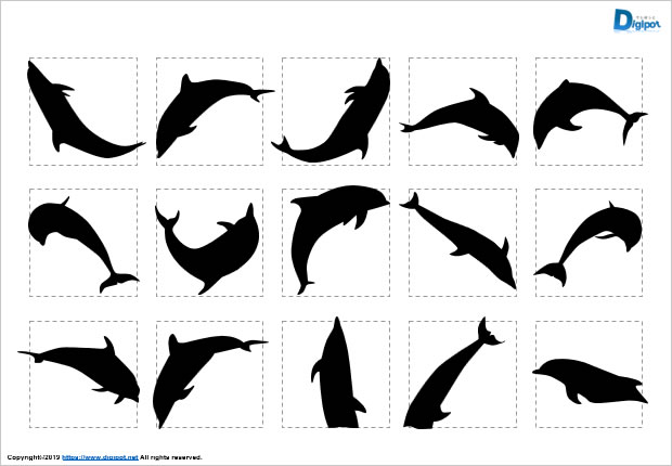 イルカジャンプのシルエット パワーポイント フリー素材 無料素材のdigipot