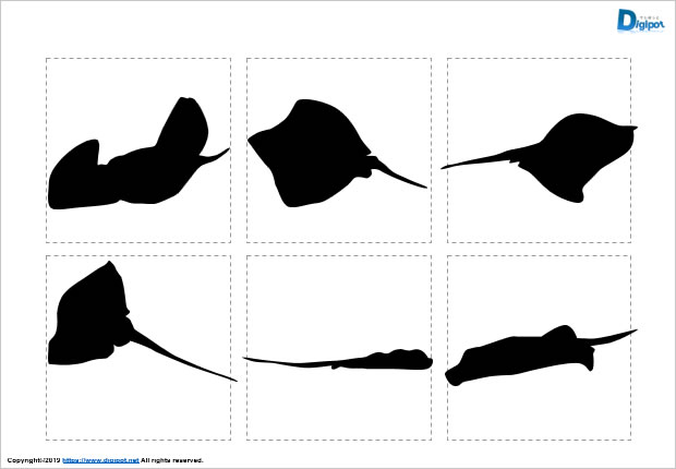 エイのシルエット画像