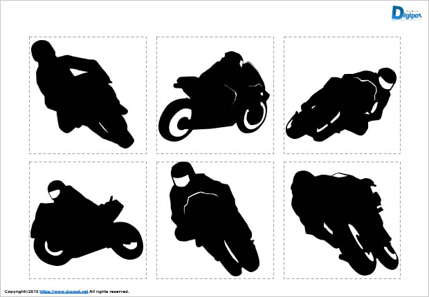 バイクレーサーのシルエット パワーポイント フリー素材 無料素材のdigipot