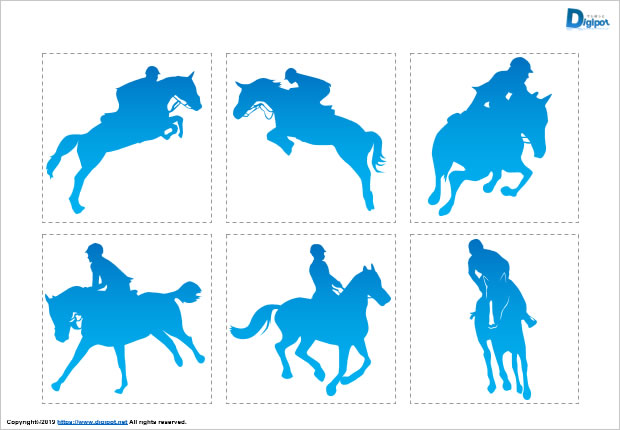 馬術、乗馬のシルエット画像