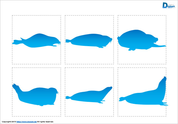 アザラシのシルエット画像