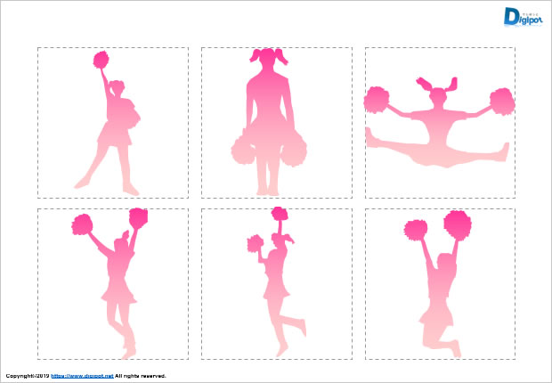 チアガールのシルエット画像