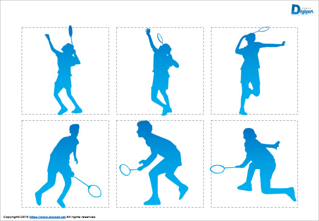 バドミントンのシルエット画像