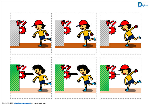 野球ボールで壁当てする少年のイラスト パワーポイント フリー素材 無料素材のdigipot