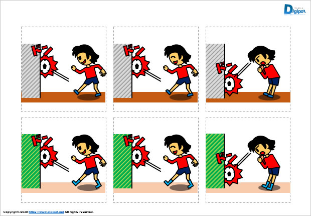 サッカーボールで壁当てする少年のイラスト パワーポイント フリー素材 無料素材のdigipot