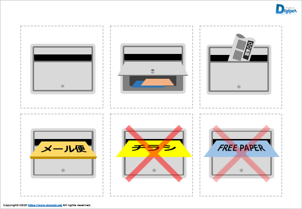 郵便受け、メールボックスのイラスト画像2