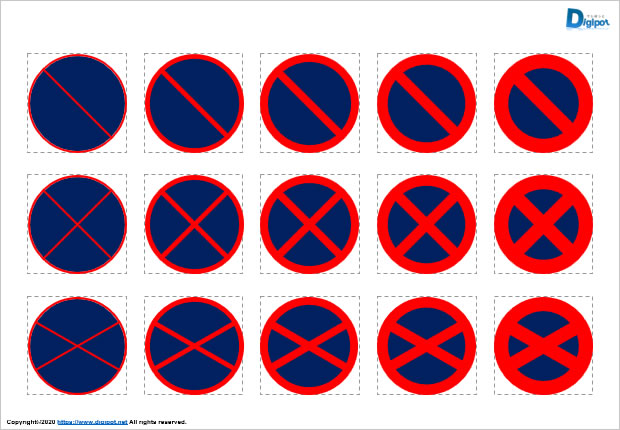 丸形禁止マーク作成用の図形素材画像4