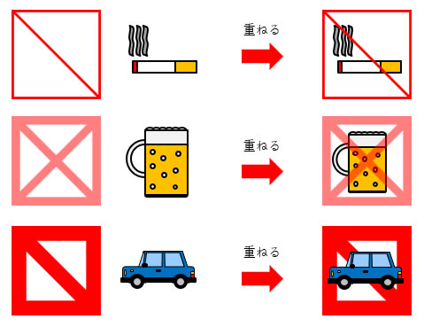 四角形禁止マーク作成用の図形素材画像5