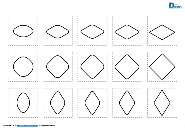 角丸ひし形図形素材 パワーポイント フリー素材 無料素材のdigipot