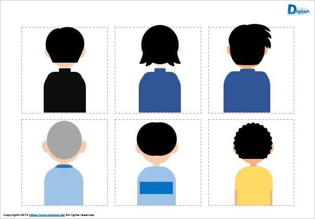 後ろ姿の子供、男の子のイラスト画像3