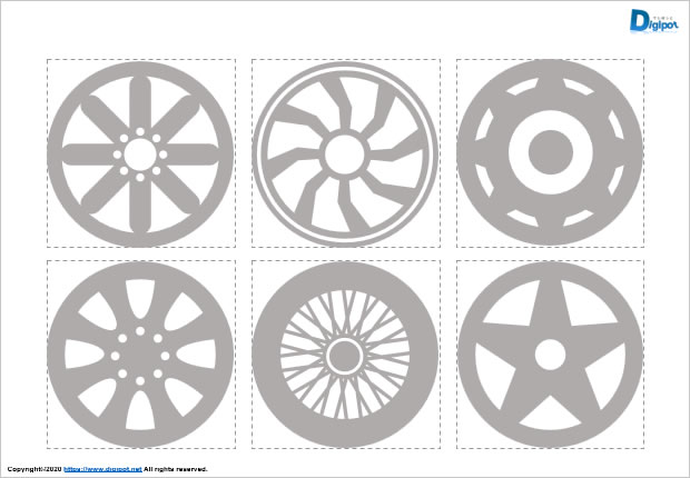 タイヤホイール型図形 パワーポイント エクセル フリー素材 無料素材のdigipot
