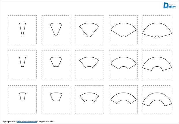 扇形の図形素材画像