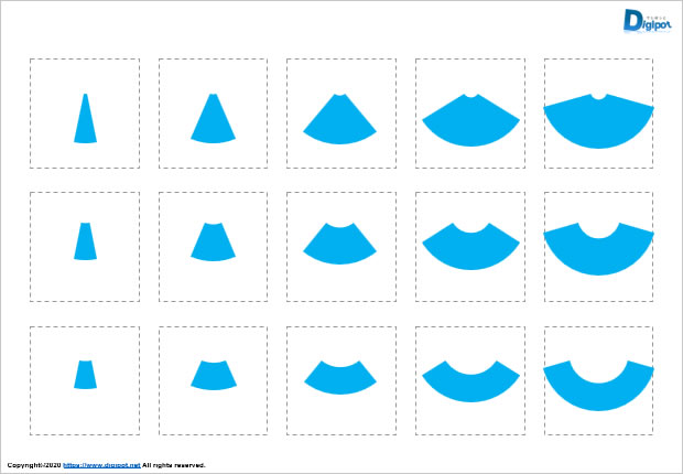 扇形の図形素材画像