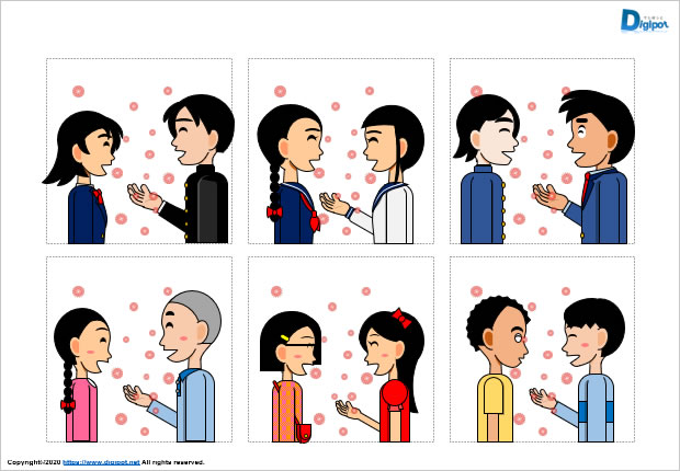 おしゃべりと感染イメージのイラスト画像