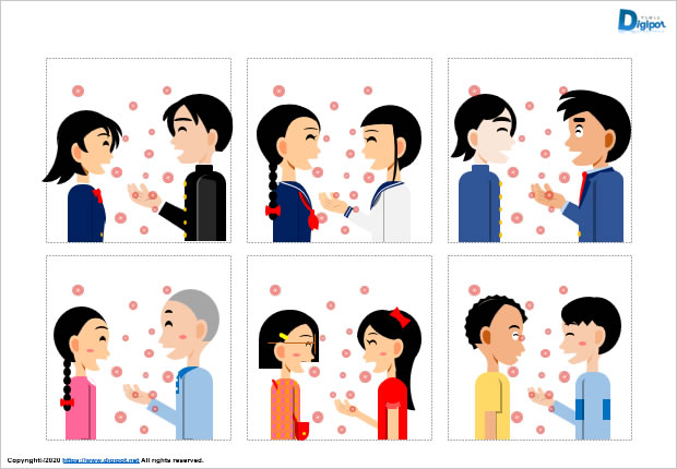 おしゃべりと感染イメージのイラスト画像2