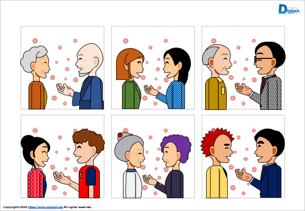 おしゃべりと感染イメージのイラスト画像3