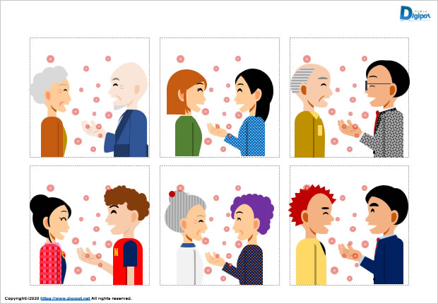 おしゃべりと感染イメージのイラスト画像4