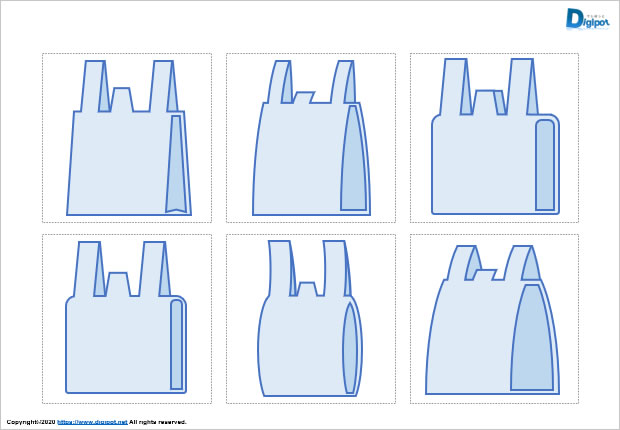 レジ袋、買い物袋のイラスト画像