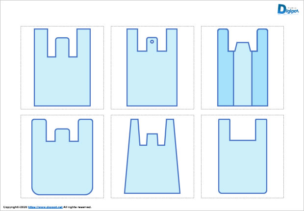 スーパーの買い物レジ袋の外観図形画像