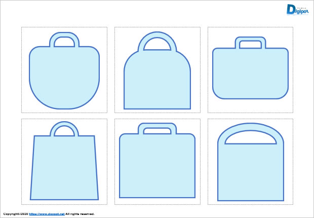 取っ手型の買い物レジ袋外観図形画像